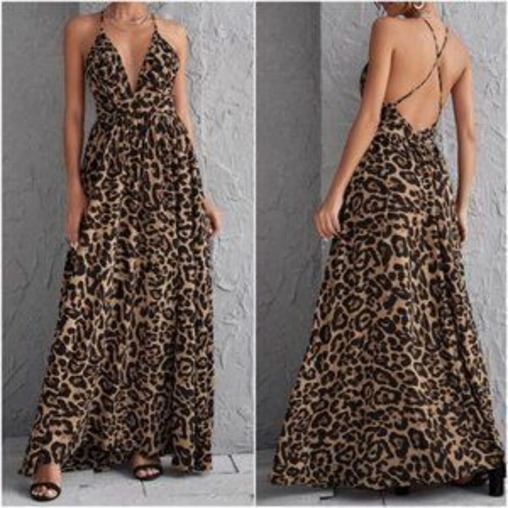 CLASSIC LEOPARD PRINT MAXI DRESS